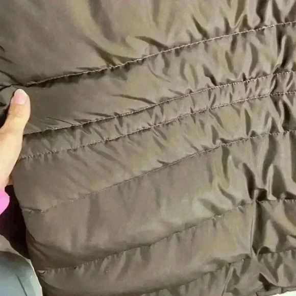 Lauren Ralph Lauren Size Large Down Puffer Jacket Chocolate Brown Full Zip Coat - Picture 6 of 8